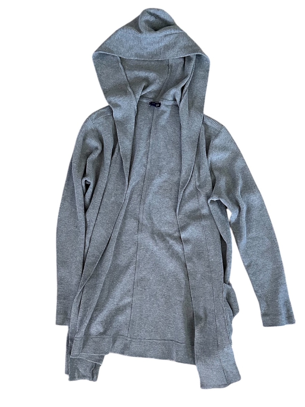 Splendid Gray Hooded Waffle Cardigan